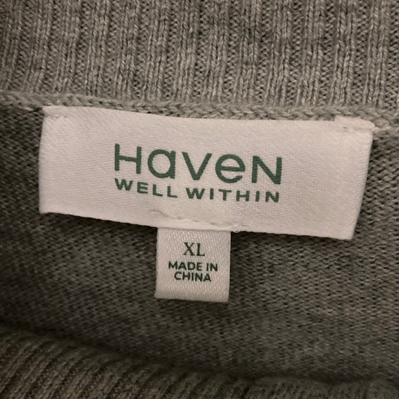 Haven Well Within Women’s Gray 1/4 Zip-Up Pullover Sweater, Size XL Cashmere - Picture 6 of 8